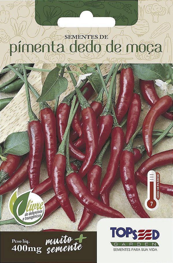 Sementes de Pimenta Dedo de Moça Topseed