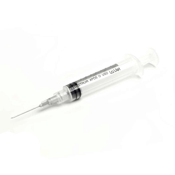 Seringa com Agulha 10 mL Luer Lock La Vet 0,7x25mm