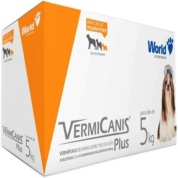 Vermicanis Plus 5kg Cartela com 4 Comprimidos