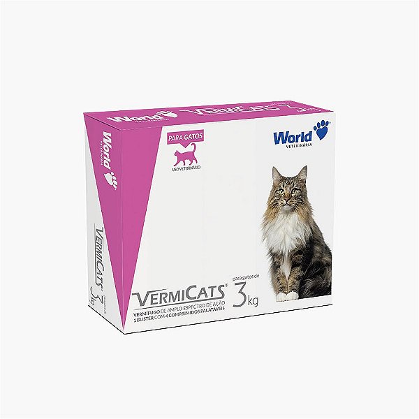 Vermicats 3 Kg Cartela com 4 Comprimidos