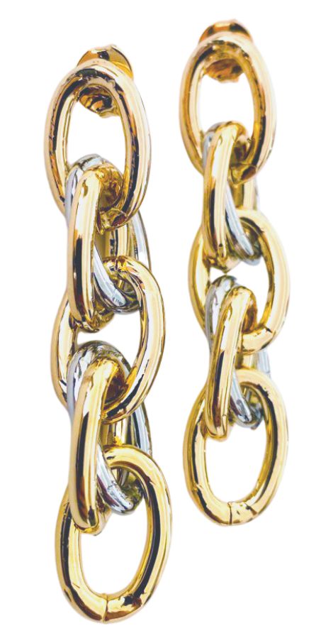 BRINCO DE ELOS DE RÓDIO E OURO