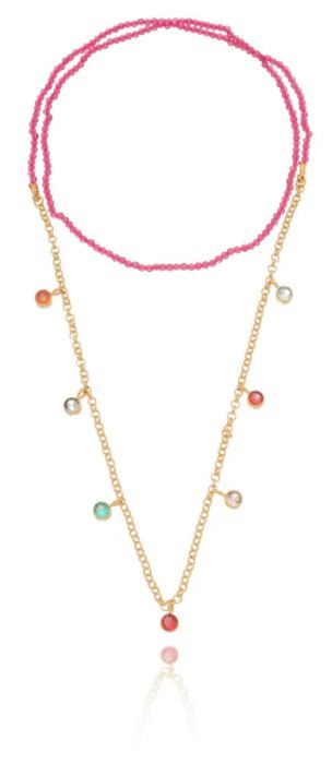 COLAR CRISTAIS E CORRENTE