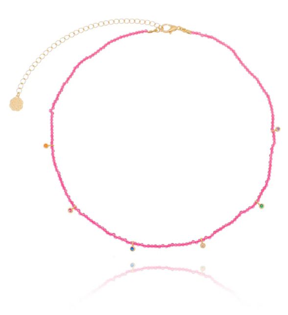 CHOKER PINK COM PEDRAS