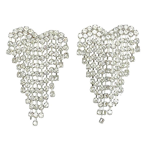 BRINCO CORAÇÃO STRASS PRATA