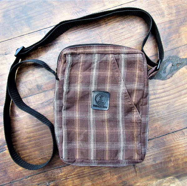 Bolsa Ombro Xadrez Marrom