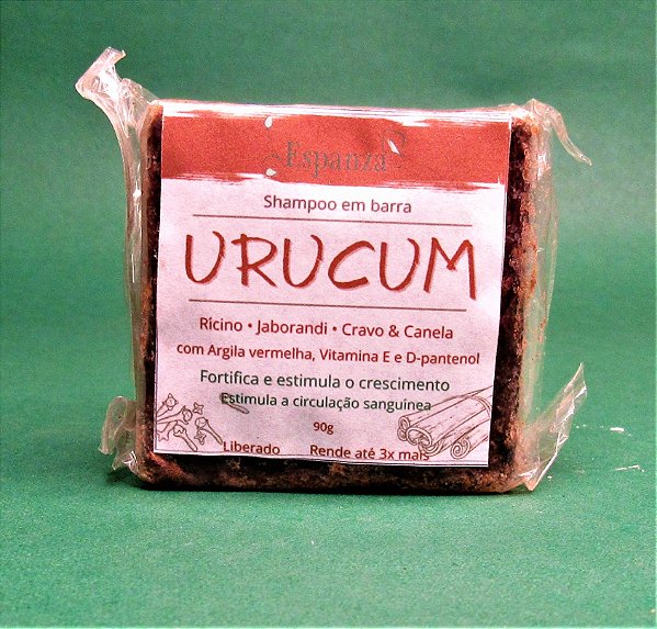 Shampoo sólido fortificante para cabelos danificados - Urucum