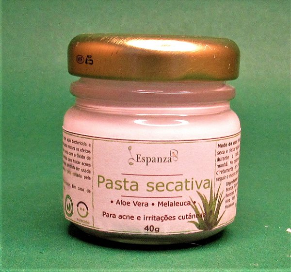 Pasta secativa para acne - Aloe vera e Melaleuca