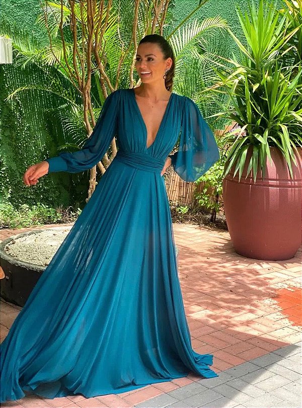 Vestido Longo Atena Esmeral