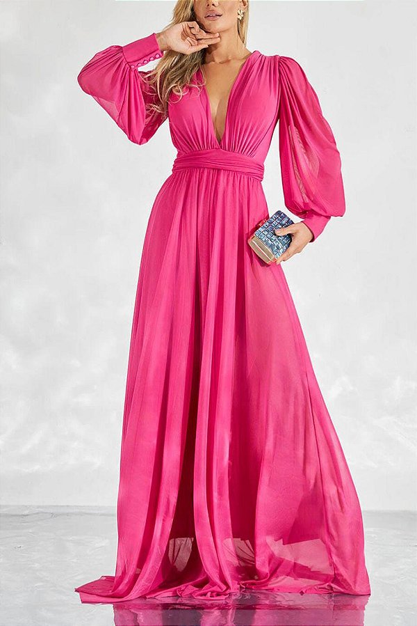 Vestido Longo Atena Pink