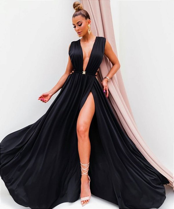 Vestido Longo Hillary Preto