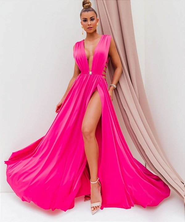 Vestido Longo Hillary Pink