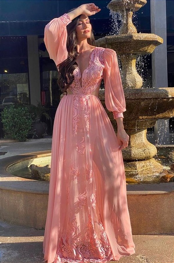 Vestido Longo Alanis Rosa