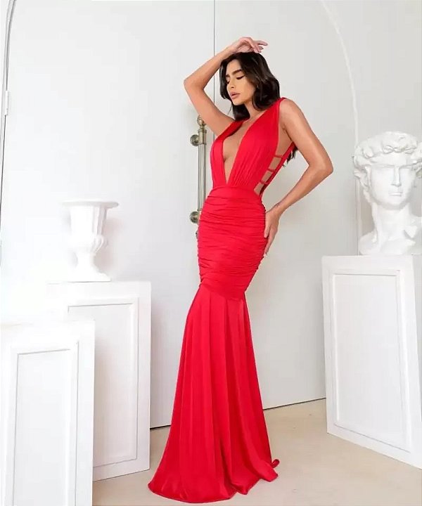 Vestido Longo Cassia Vermelho