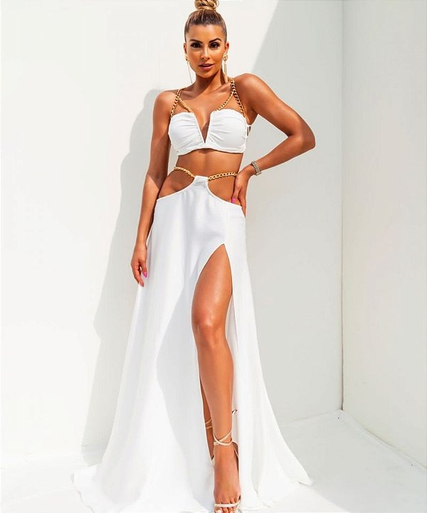 Conjunto em Cetim Nanda Branco
