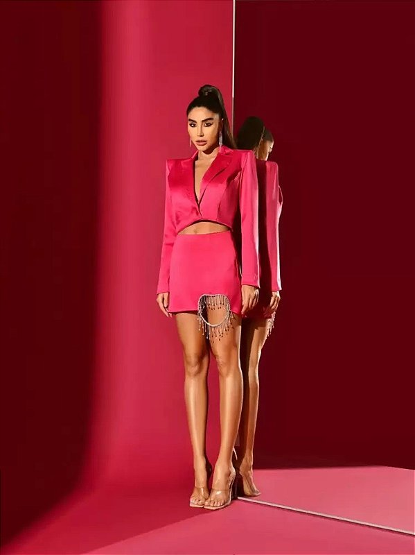 Conjunto em Crepe Giovana Pink