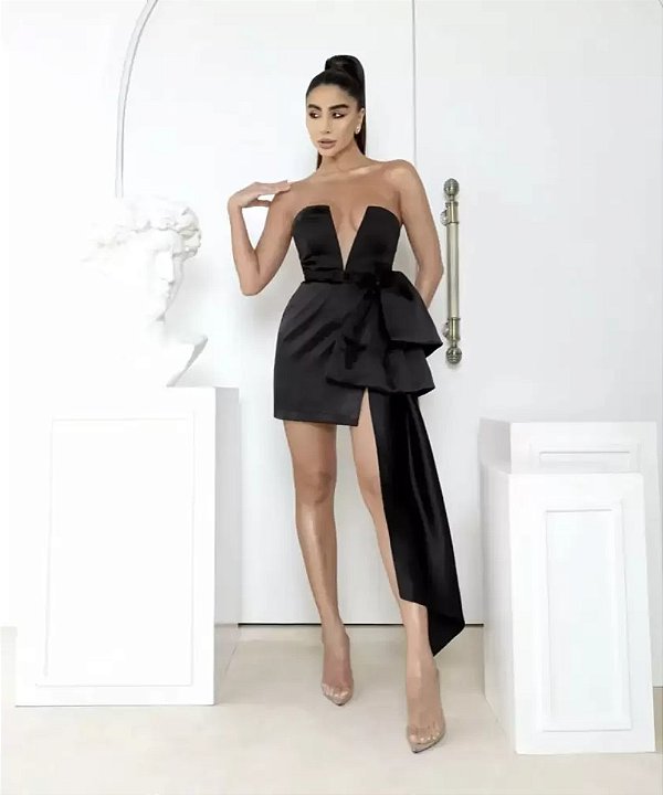 Vestido Curto em Prada Heloíse Preto