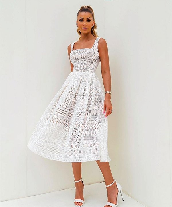 Vestido Midi Renda Senan
