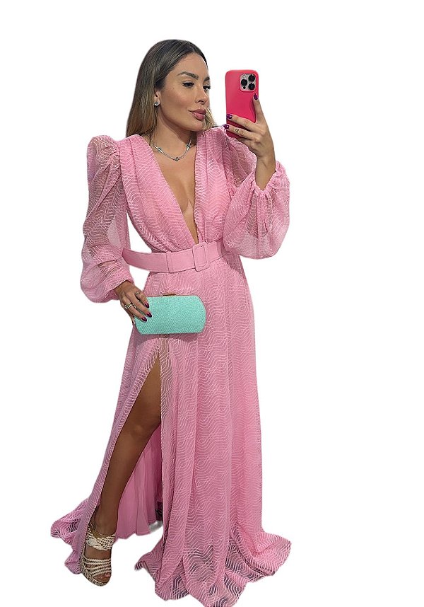 Vestido Longo Louise Rosa
