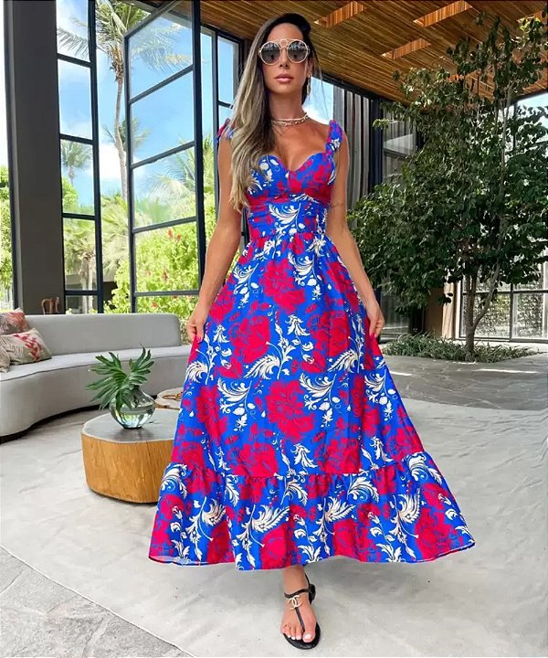 Vestido Longo Milano Floral - Boutique Soul Queens