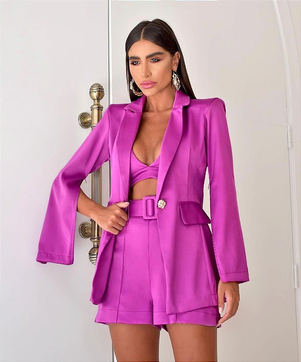 Conjunto em Alfaiataria Ariella Lilás