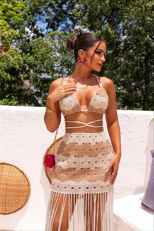 Conjunto Crochê Aruba Nude