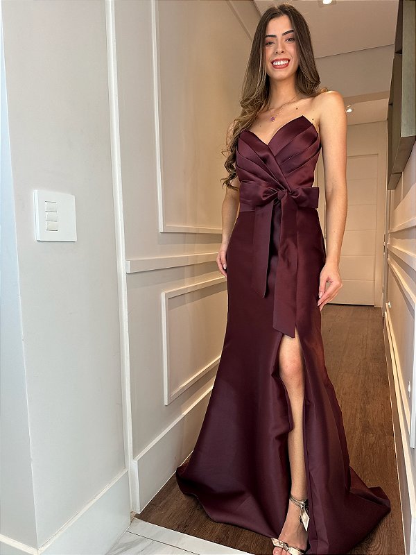 Vestido Longo Natacha  Marsala