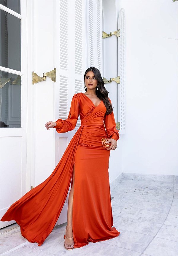 Vestido longo Siena Terra Cota