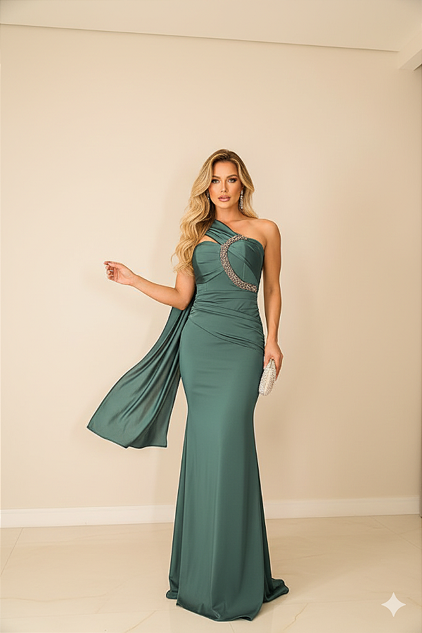 Vestido longo Nayane Verde Oliva