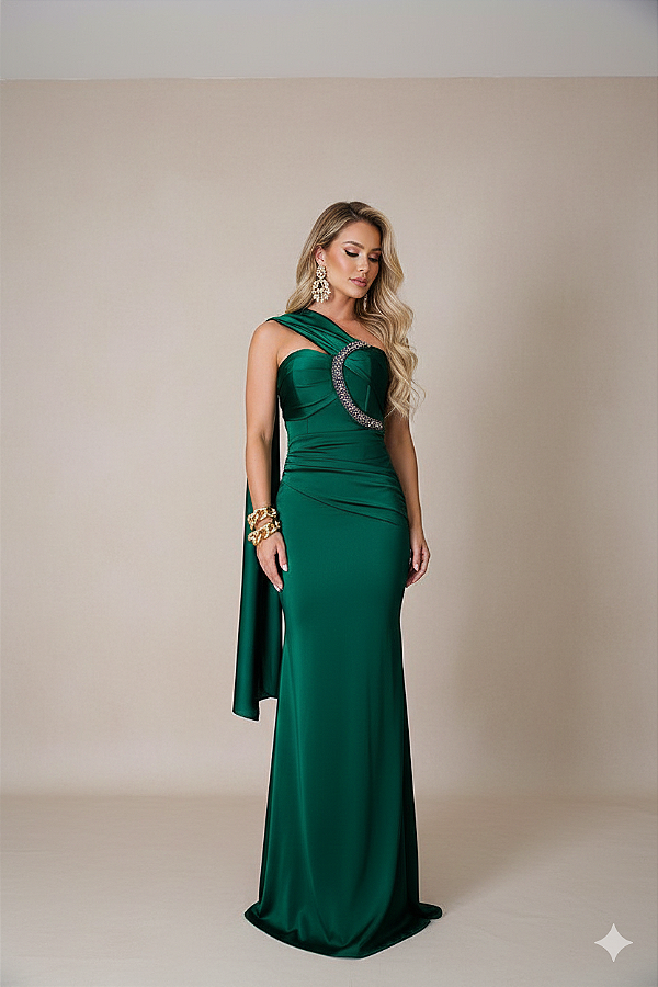 Vestido longo Nayane Verde Esmeralda