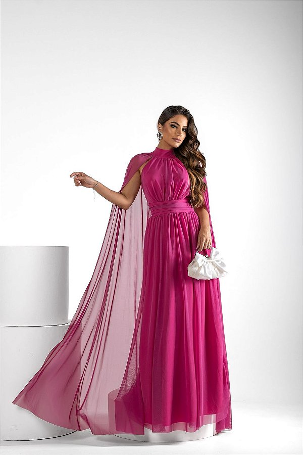 Vestido Longo Rove Fúcsia