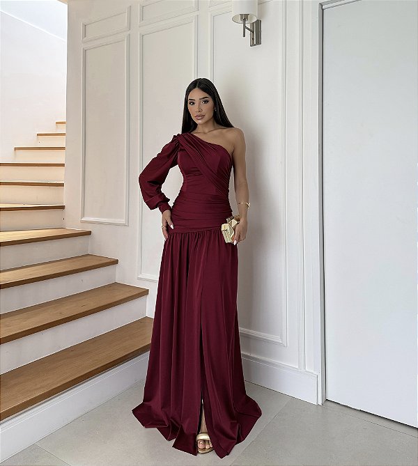 Vestido Longo Zayan Marsala