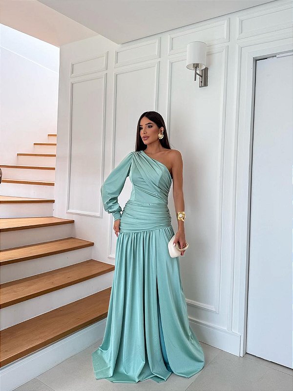 Vestido Longo Zayan Verde Menta