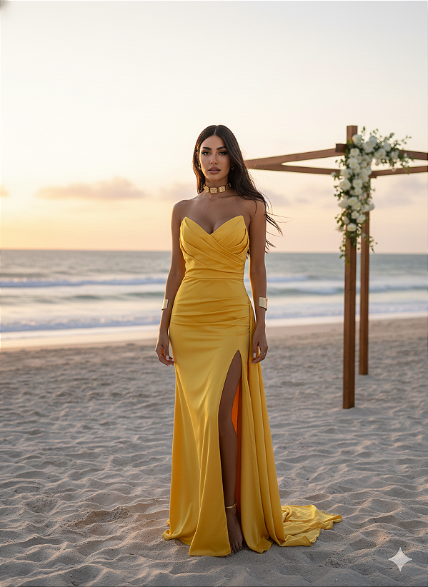Vestido Longo Verónica Amarelo