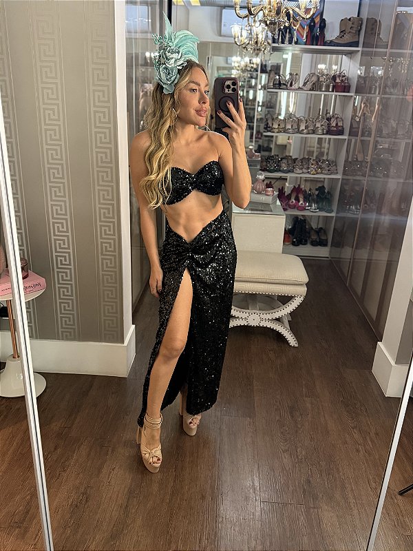 Conjunto Paetê Imperatriz Preto