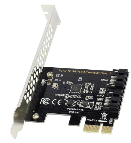 CONVERSOR INTERNO DE 6 GB/S PCI-E, PLACA ADAPTADORA PCI EXPRESS PARA SATA HDD SSD, 2.0X1 A 2 PORTAS SATA III