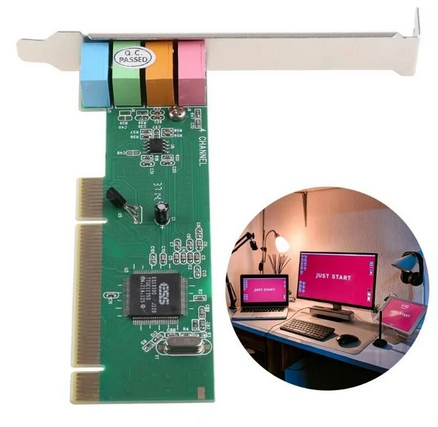 PCI PLACA DE SOM COMPUTADOR EMBUTIDO INDEPENDENTE - 4 CANAIS 4.1 SURROUND 3D PC