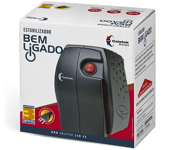 Estabilizador Bem Ligado Mono ES-300VA-M Preto