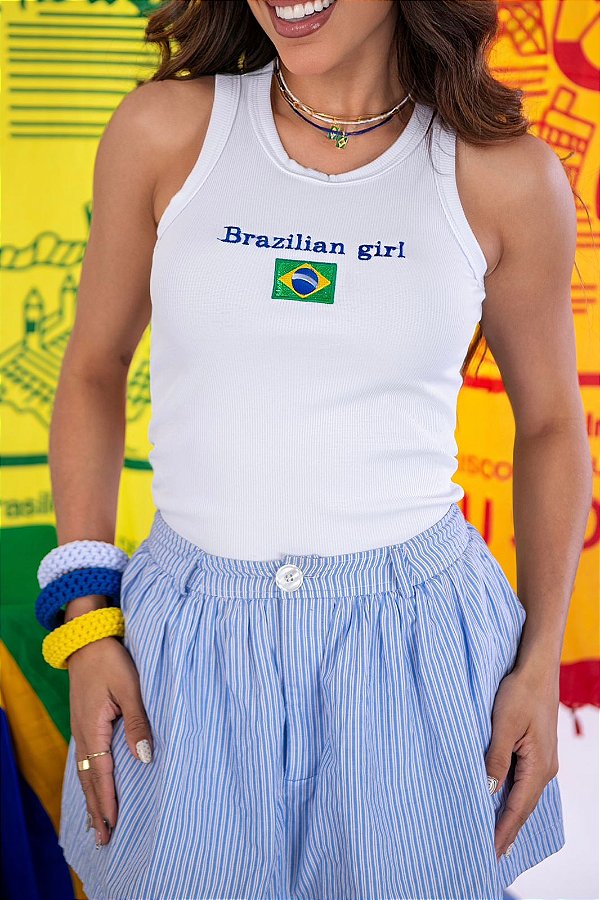 REGATA RIBANA MICRO CANELADA BRASIL BRAZILIN GIRL / BRANCA