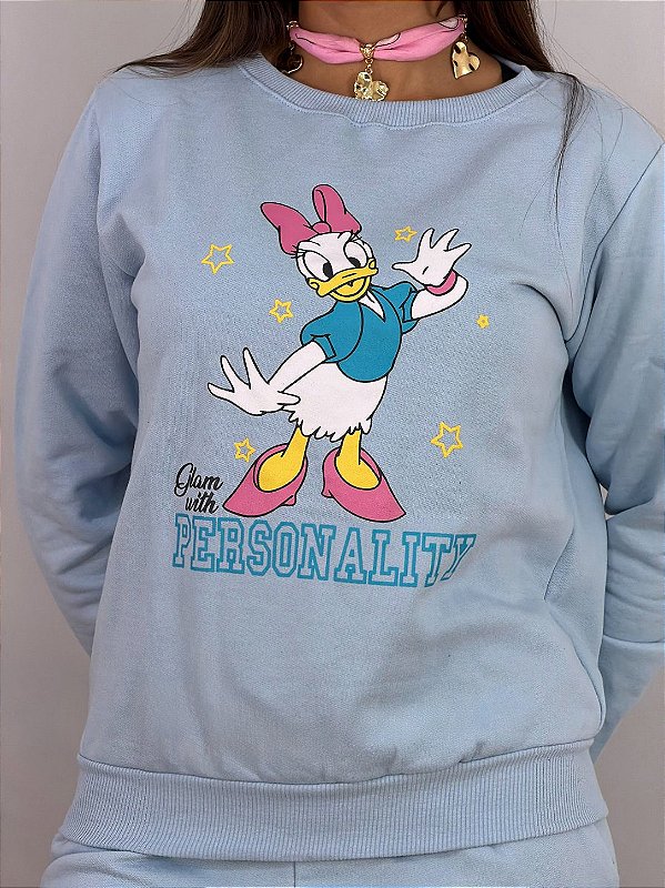 CONJUNTO MOLETOM COMFORT MARGARDIDA / AZUL BEBE