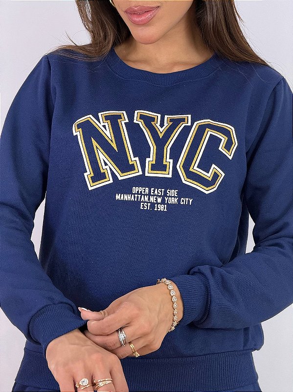 CONJUNTO MOLETOM COMFORT NYC / AZUL MARINHO