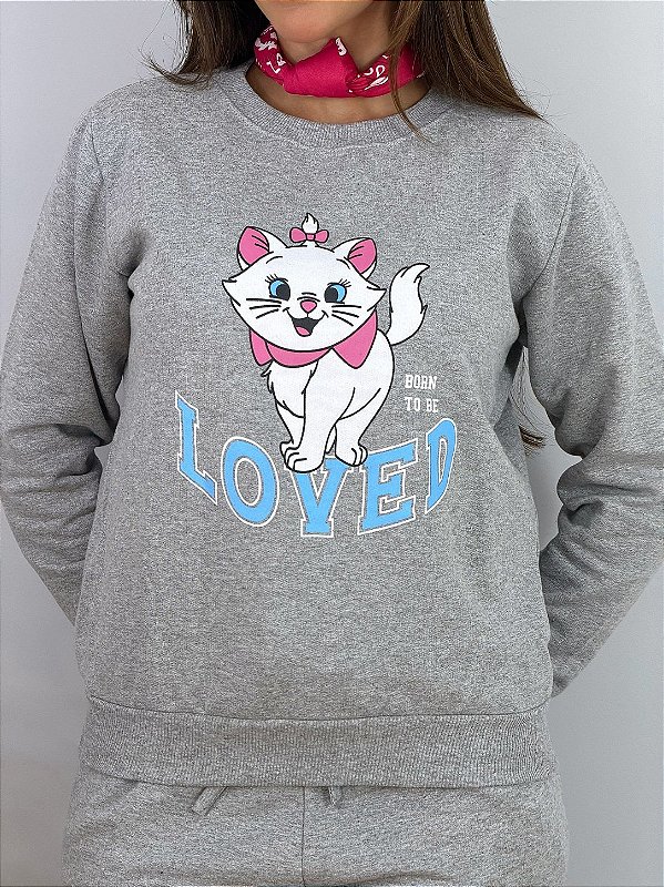 CONJUNTO MOLETOM COMFORT GATINHA MARRIE / MESCLA