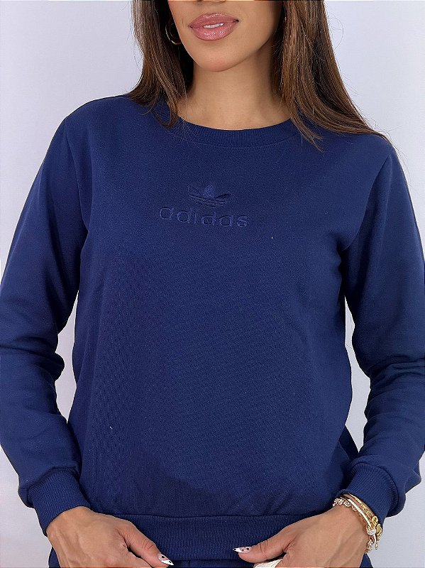 CONJUNTO MOLETOM COMFORT ADIDAS / AZUL MARINHO
