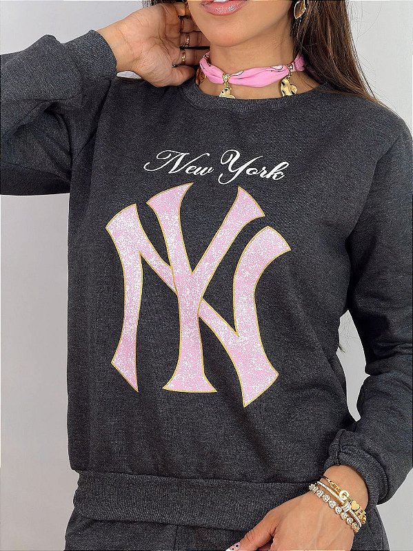 CONJUNTO MOLETOM COMFORT NY / MESCLA ESCURO
