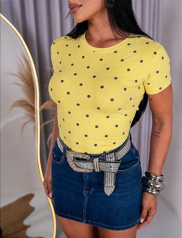 TSHIRT FEMININA ALGODÃO POA AMARELA