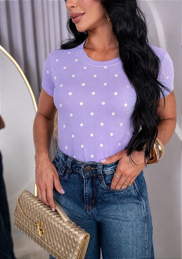TSHIRT FEMININA ALGODÃO POA LAVANDA