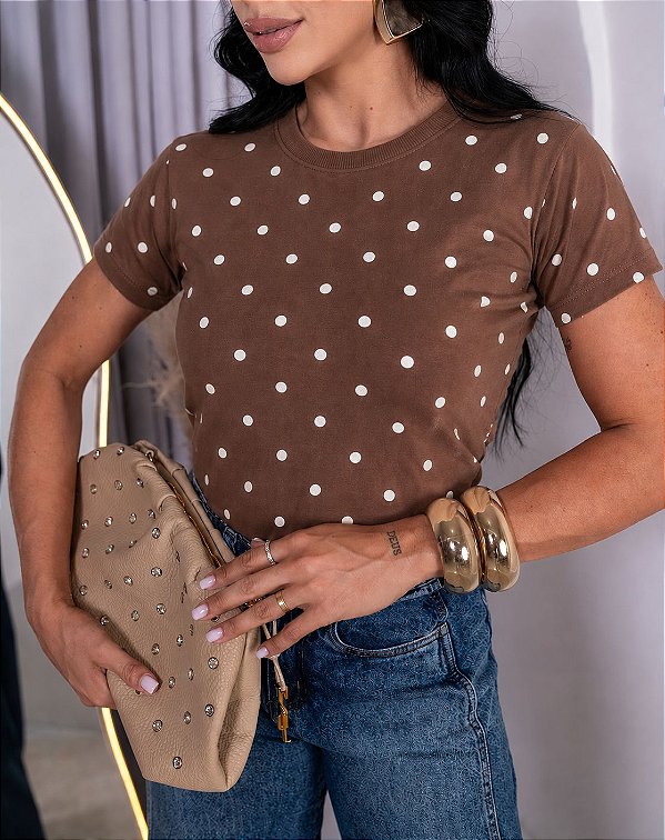 TSHIRT FEMININA ALGODÃO POA CHOCOLATE