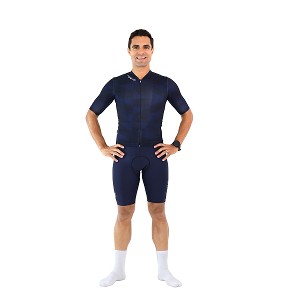 Jersey Performance Azul Geométrica - Masculino