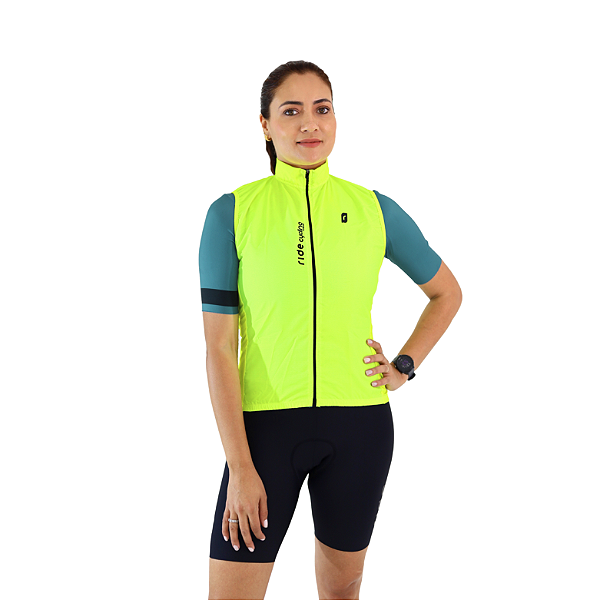 Colete Corta Vento Aero Amarelo Fluor - Feminino