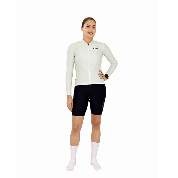 Jersey Performance Manga Longa Off-White - Feminino