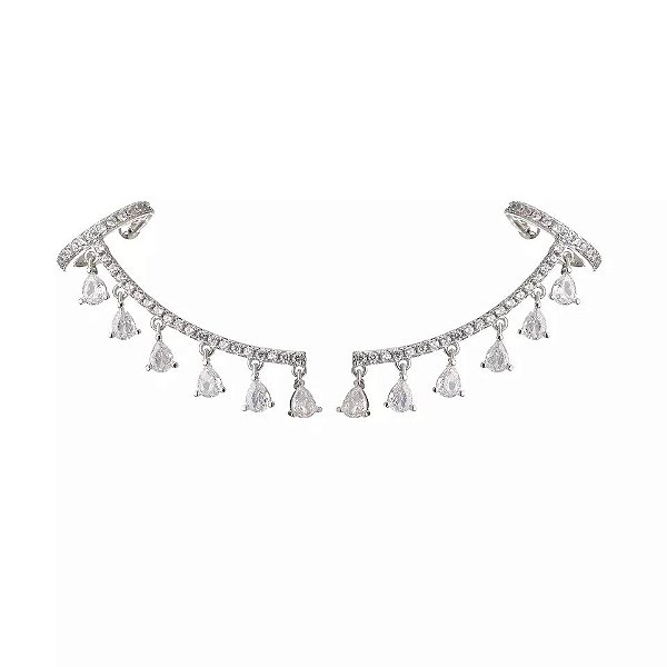 Brinco Ear Cuff mini gotas Cristal